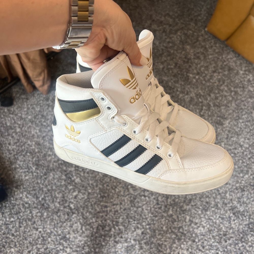 Adidas Hardcourt high J in white gold